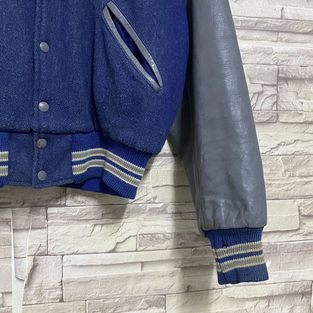 Vintage Vintage 70s CATCHBALL Varsity Leather Jacket Size US M / EU 48-50 / 2 - 7 Thumbnail