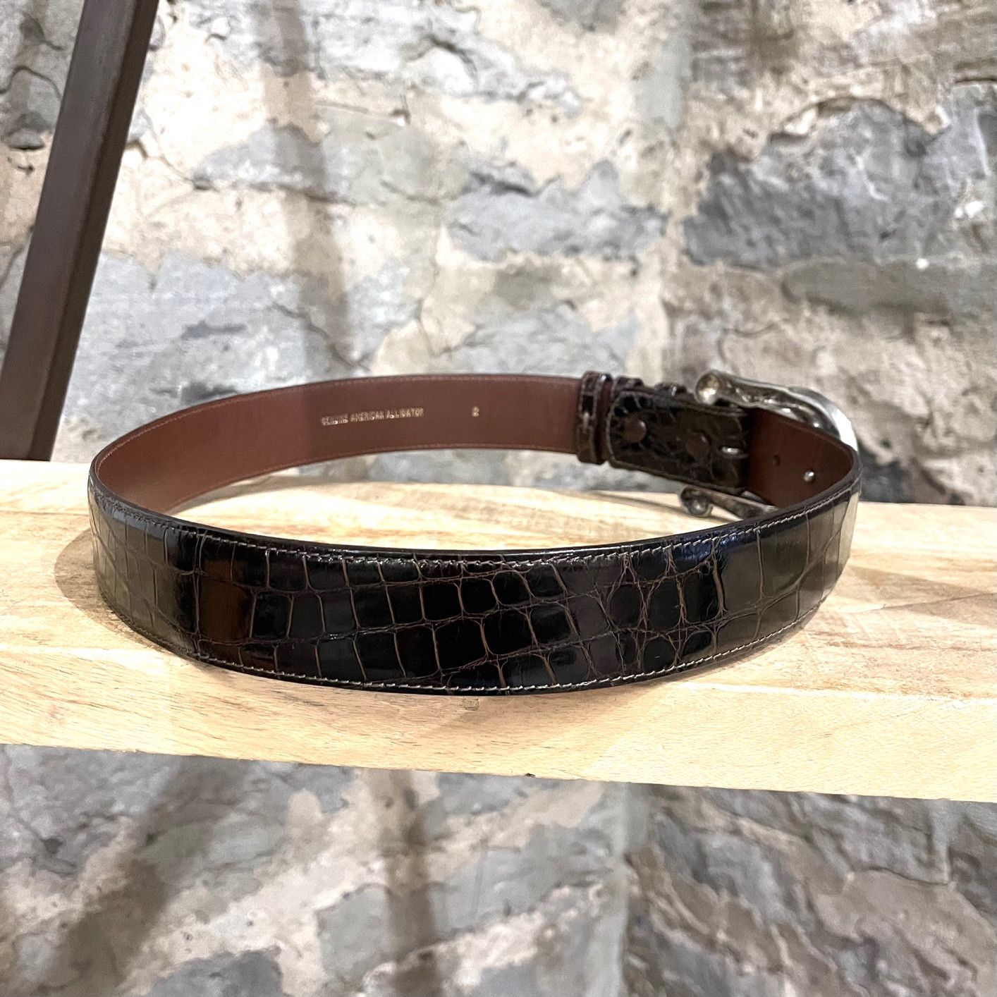 Kieselstein-Cord Barry Kieselstein-Cord Brown Alligator Moon Buckle Belt Size ONE SIZE - 5 Thumbnail