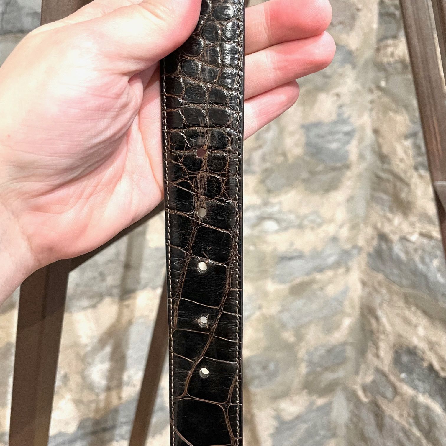 Kieselstein-Cord Barry Kieselstein-Cord Brown Alligator Moon Buckle Belt Size ONE SIZE - 10 Thumbnail