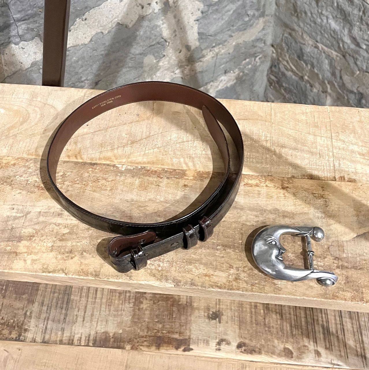 Kieselstein-Cord Barry Kieselstein-Cord Brown Alligator Moon Buckle Belt Size ONE SIZE - 6 Thumbnail