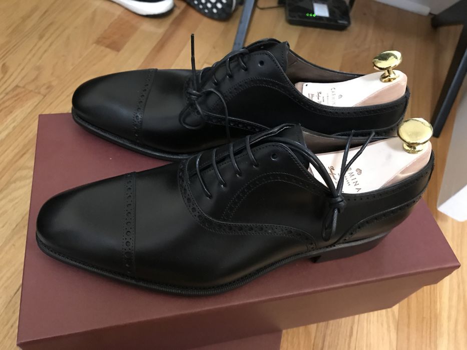 Carmina BNIB Carmina Semi-brogue Oxford Rain Last Black UK 7.5EE (US 8 ...