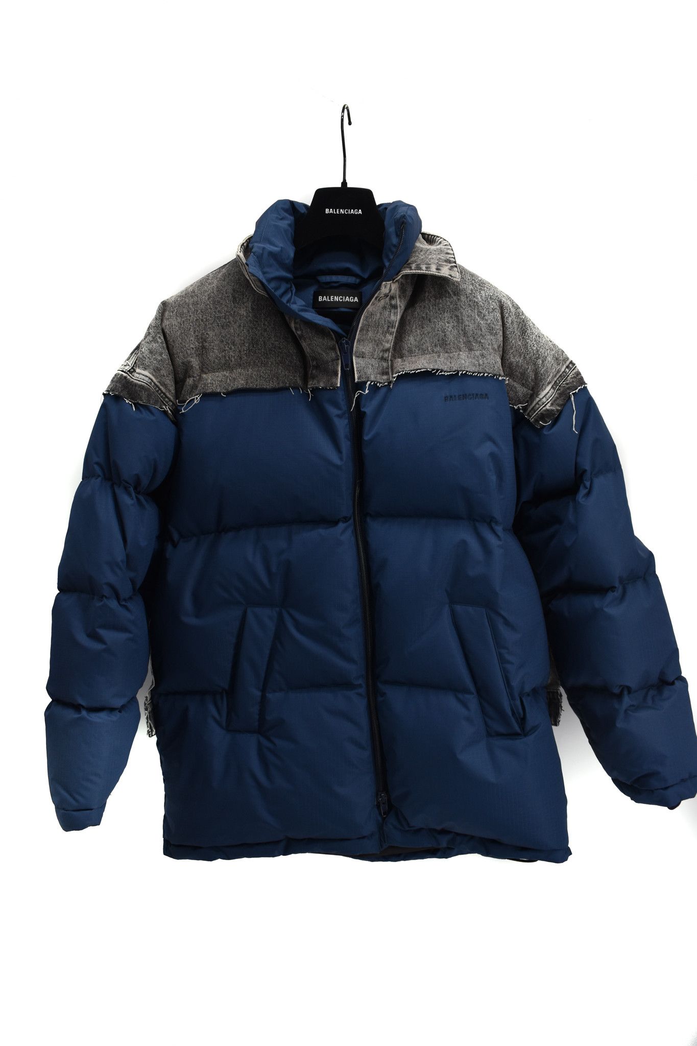 Balenciaga Balenciaga Denim Patch Down Puffer Jacket Size US M / EU 48-50 / 2 - 1 Thumbnail
