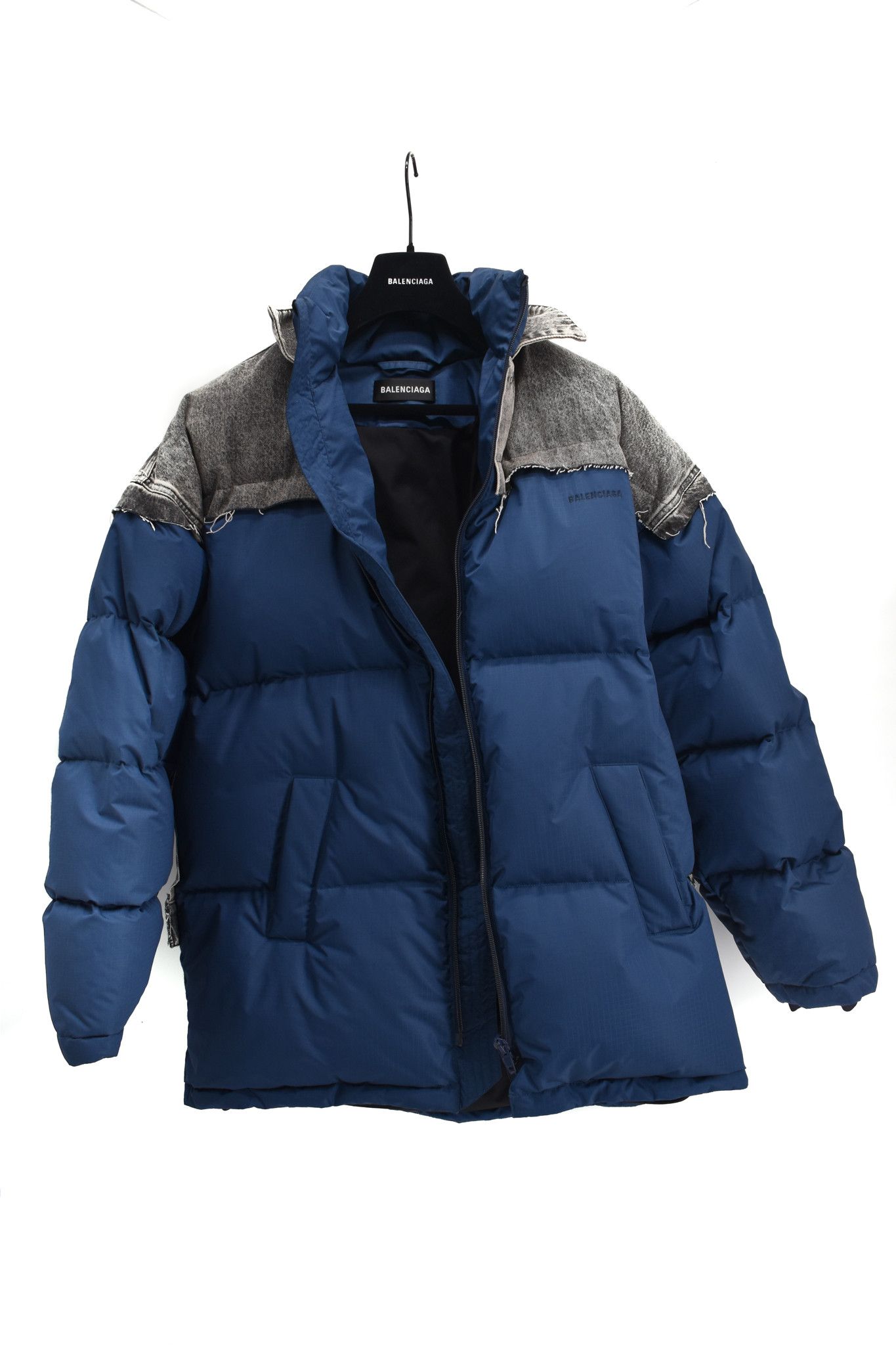 Balenciaga Balenciaga Denim Patch Down Puffer Jacket Size US M / EU 48-50 / 2 - 6 Thumbnail
