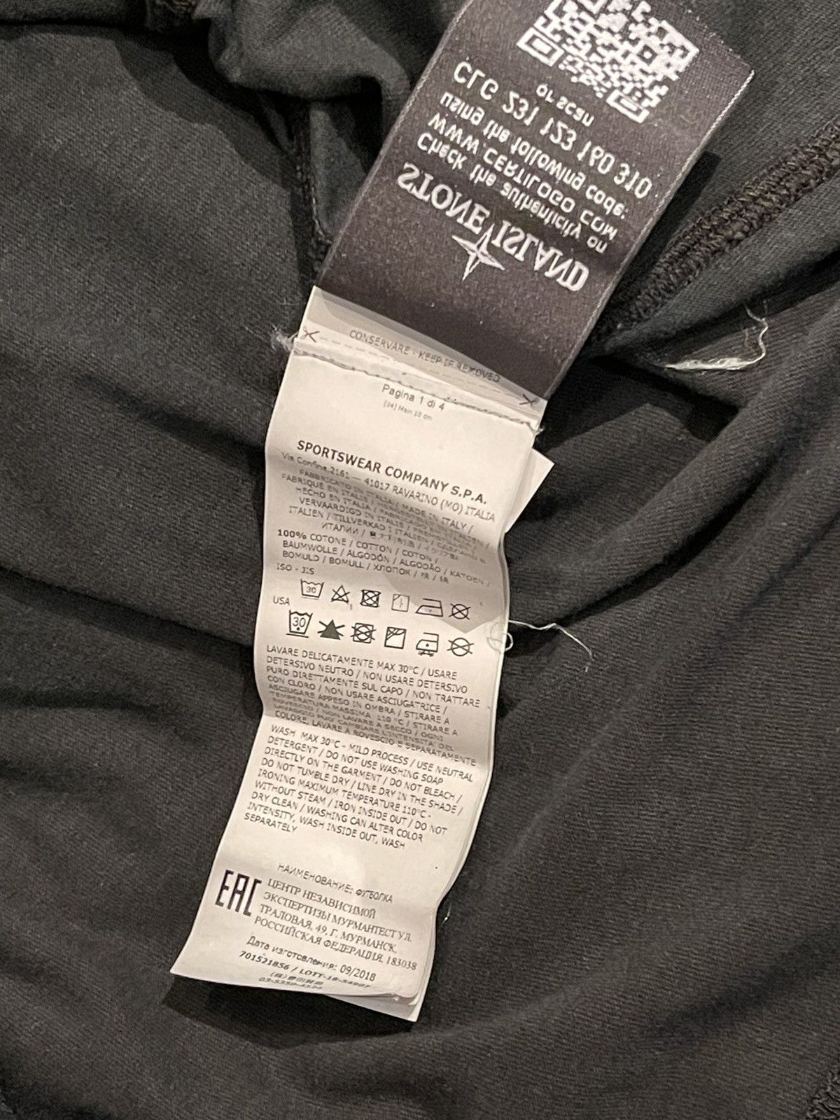 Stone Island Stone Island black ‘Across Chest’ Graphic T-Shirt Size US L / EU 52-54 / 3 - 5 Thumbnail