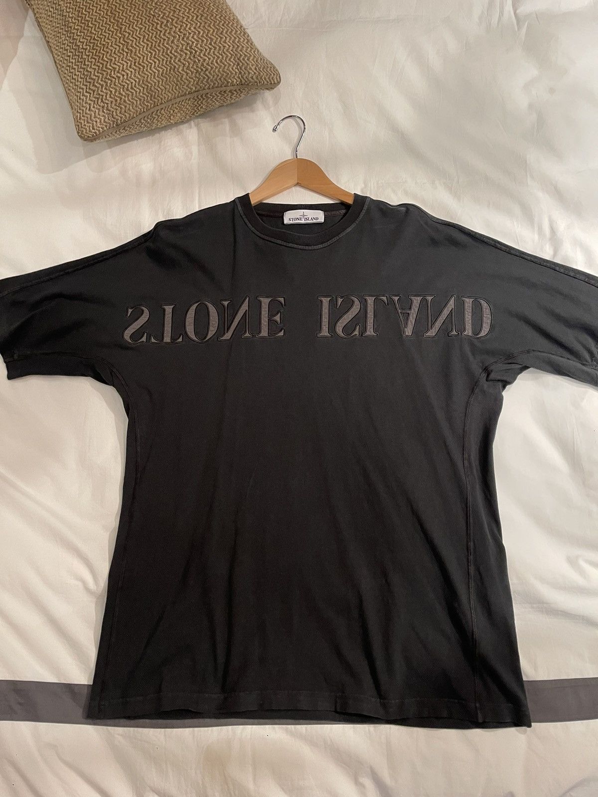Stone Island black ‘Across Chest’ Graphic T-Shirt