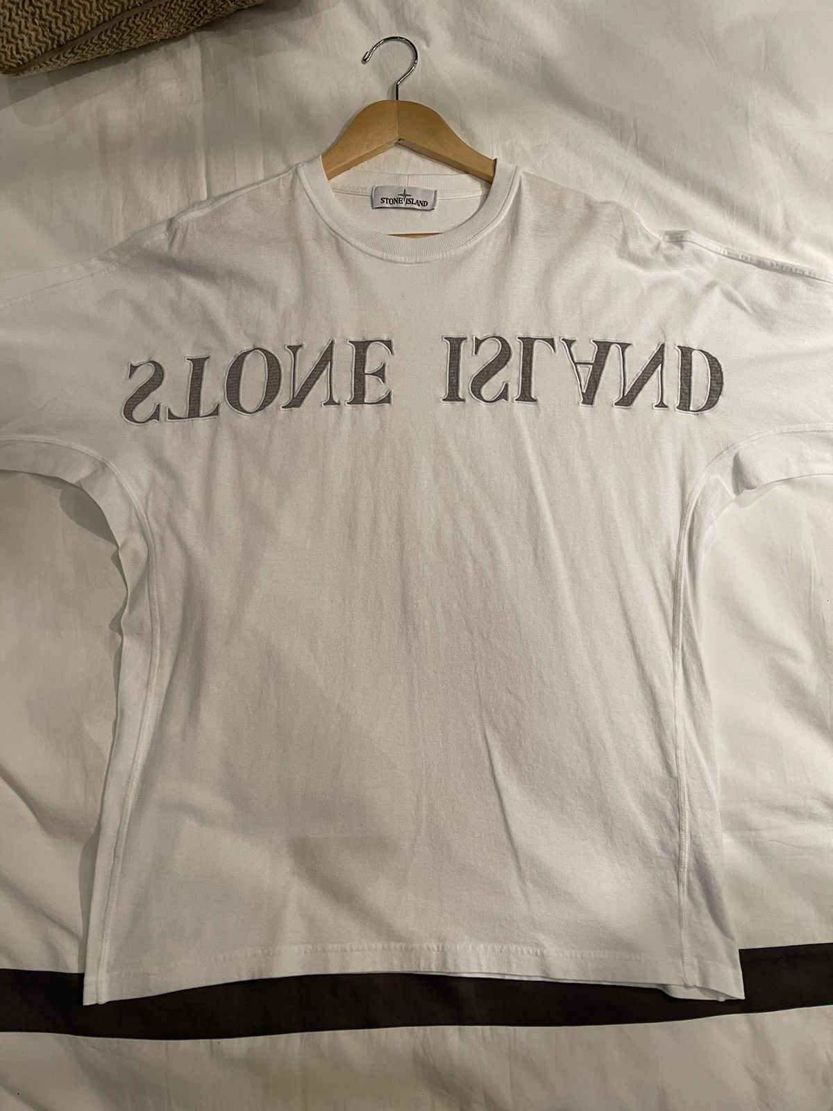 Stone Island Stone Island white ‘Across Chest’ Graphic T-Shirt Size US L / EU 52-54 / 3 - 1 Thumbnail