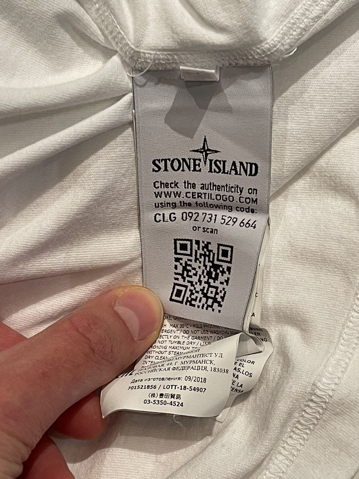 Stone Island Stone Island white ‘Across Chest’ Graphic T-Shirt Size US L / EU 52-54 / 3 - 4 Thumbnail