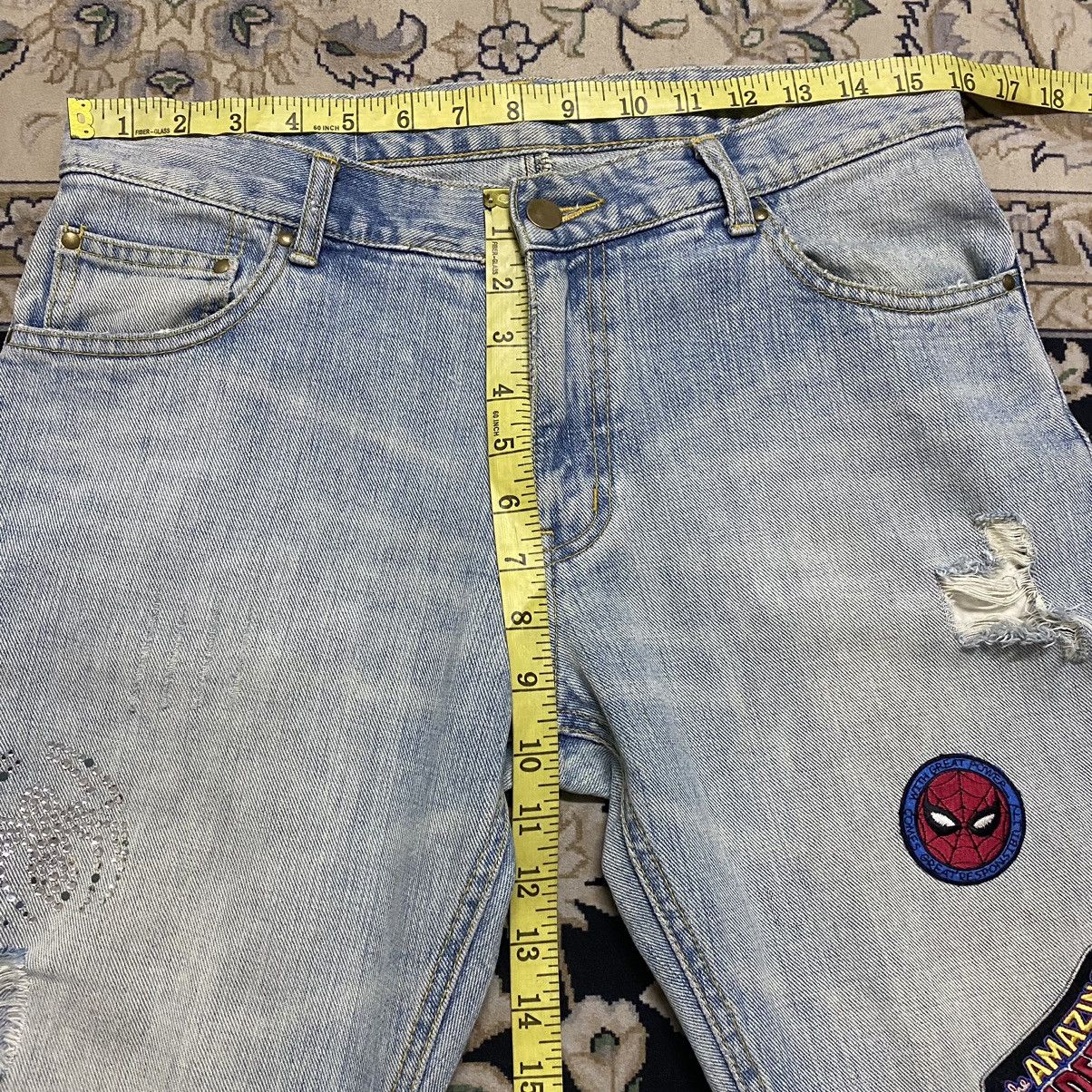 Japanese Brand Melrose X Marvel Denim Flare Jeans Distressed Size US 31 - 16 Thumbnail