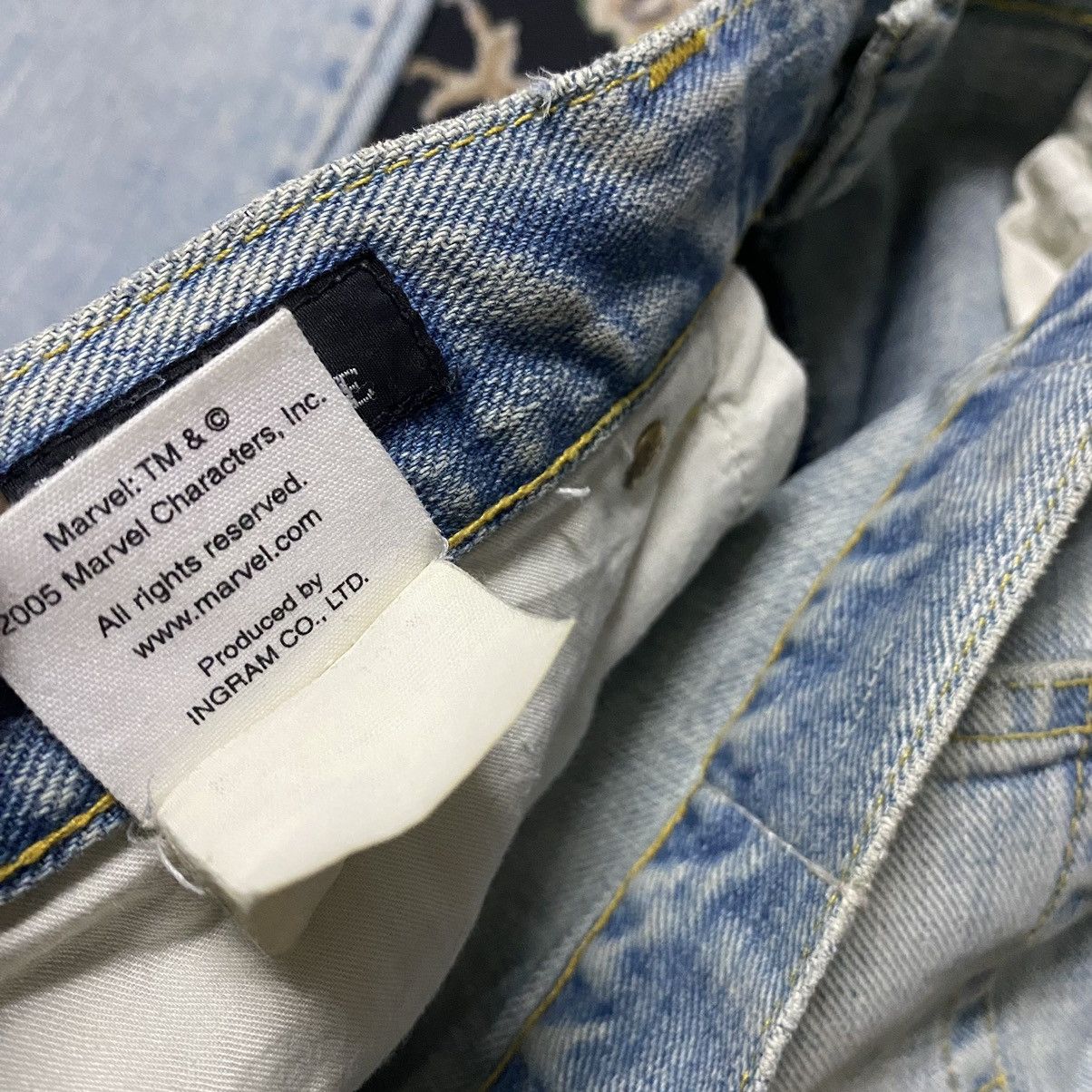 Japanese Brand Melrose X Marvel Denim Flare Jeans Distressed Size US 31 - 15 Thumbnail