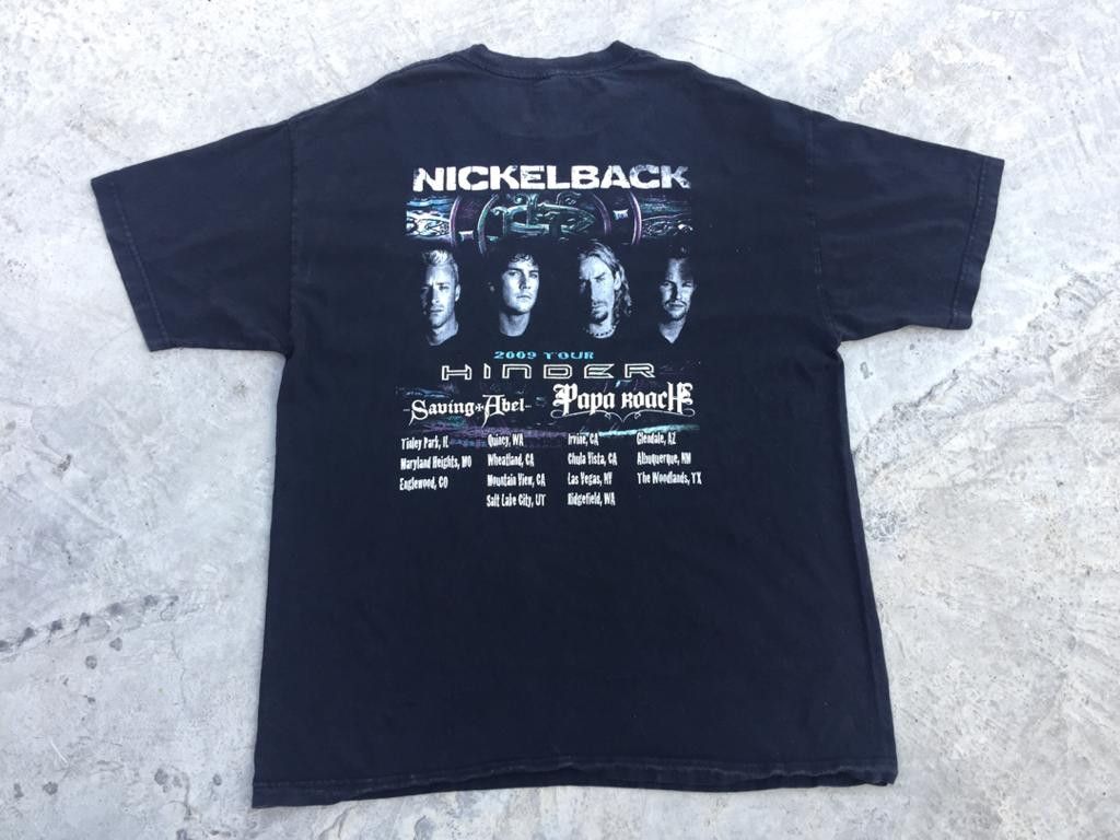 Band Tees × Vintage Vintage Nickelback Hinder Saving Abel Papa Roach Tour 2009 Size US XL / EU 56 / 4 - 1 Thumbnail
