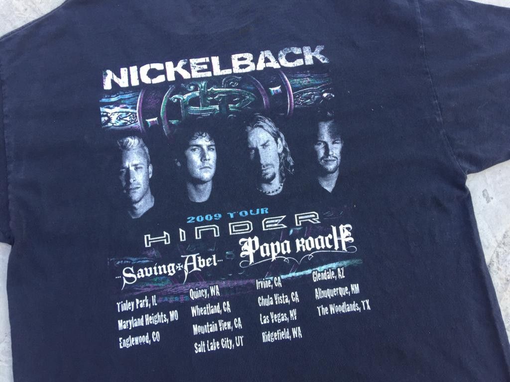 Band Tees × Vintage Vintage Nickelback Hinder Saving Abel Papa Roach Tour 2009 Size US XL / EU 56 / 4 - 3 Thumbnail