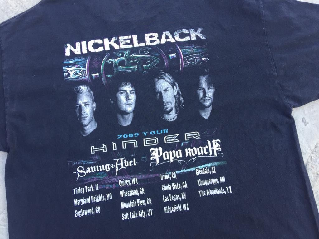 Band Tees × Vintage Vintage Nickelback Hinder Saving Abel Papa Roach Tour 2009 Size US XL / EU 56 / 4 - 4 Thumbnail