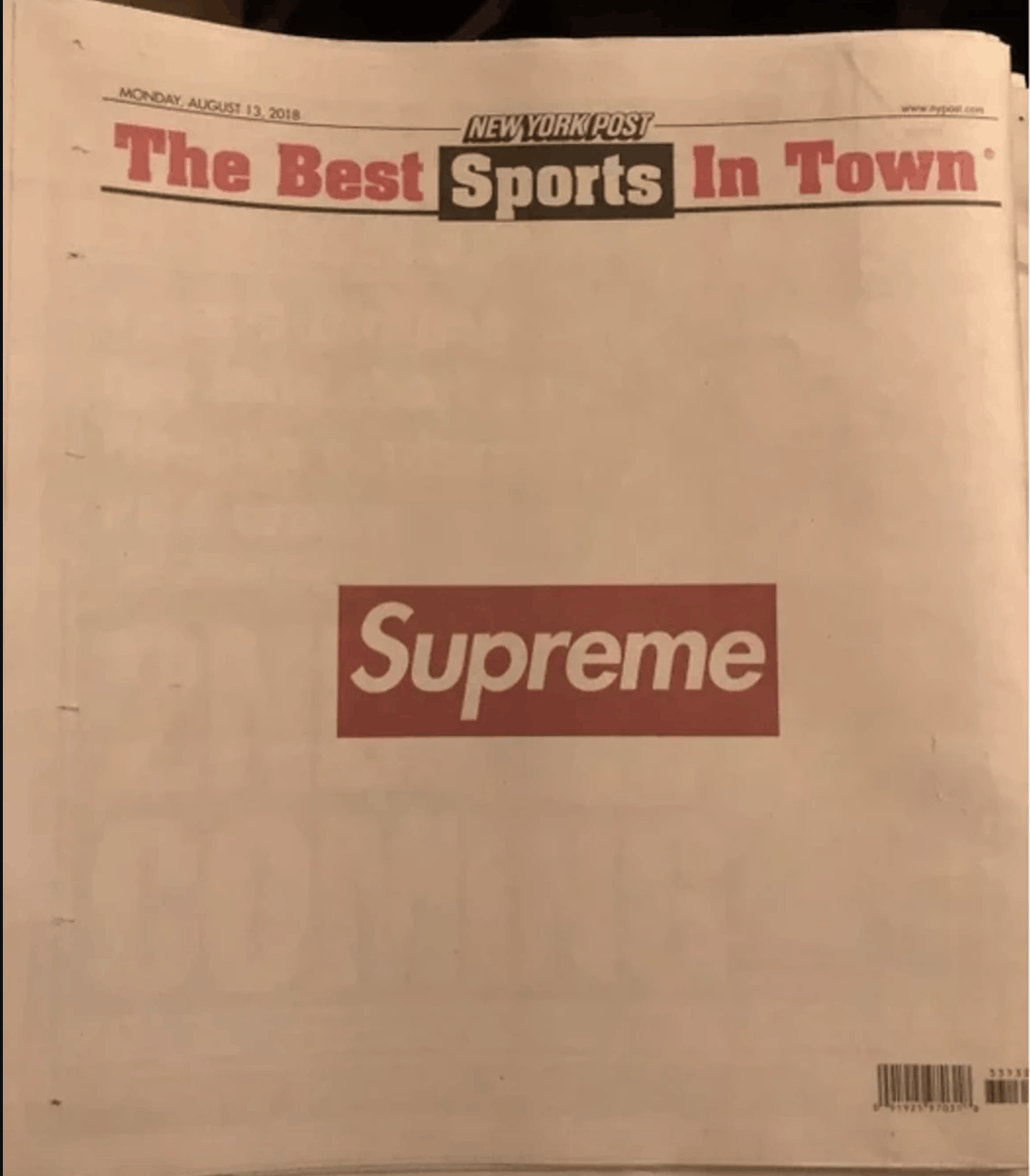 New York Post Supreme x New York Post Newspaper 8/13/18 + Ziplock bag Size ONE SIZE - 2 Thumbnail