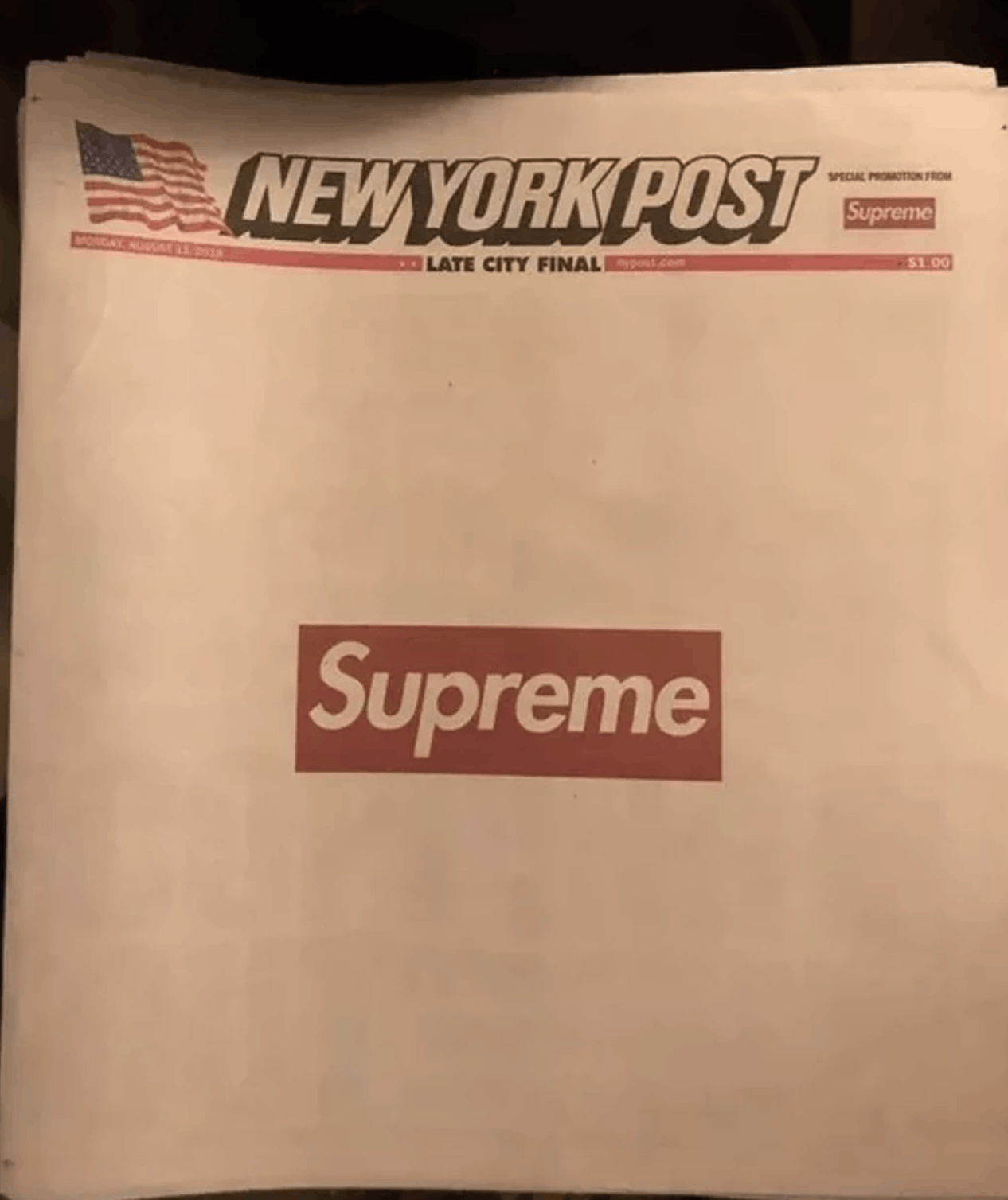 New York Post Supreme x New York Post Newspaper 8/13/18 + Ziplock bag Size ONE SIZE - 4 Thumbnail