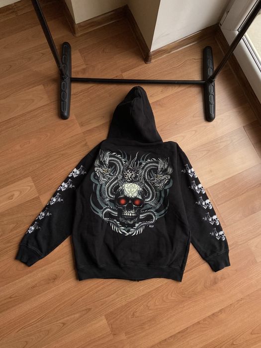 Vintage Vintage Ed Hardy Style by Christian Audigier Skull Hoodie Grailed
