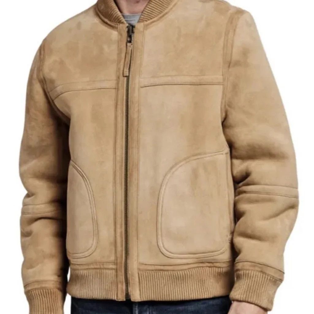 Vince Vince Men’s Reversible Shearling Suede Leather Bomber Jacket Size US M / EU 48-50 / 2 - 1 Thumbnail