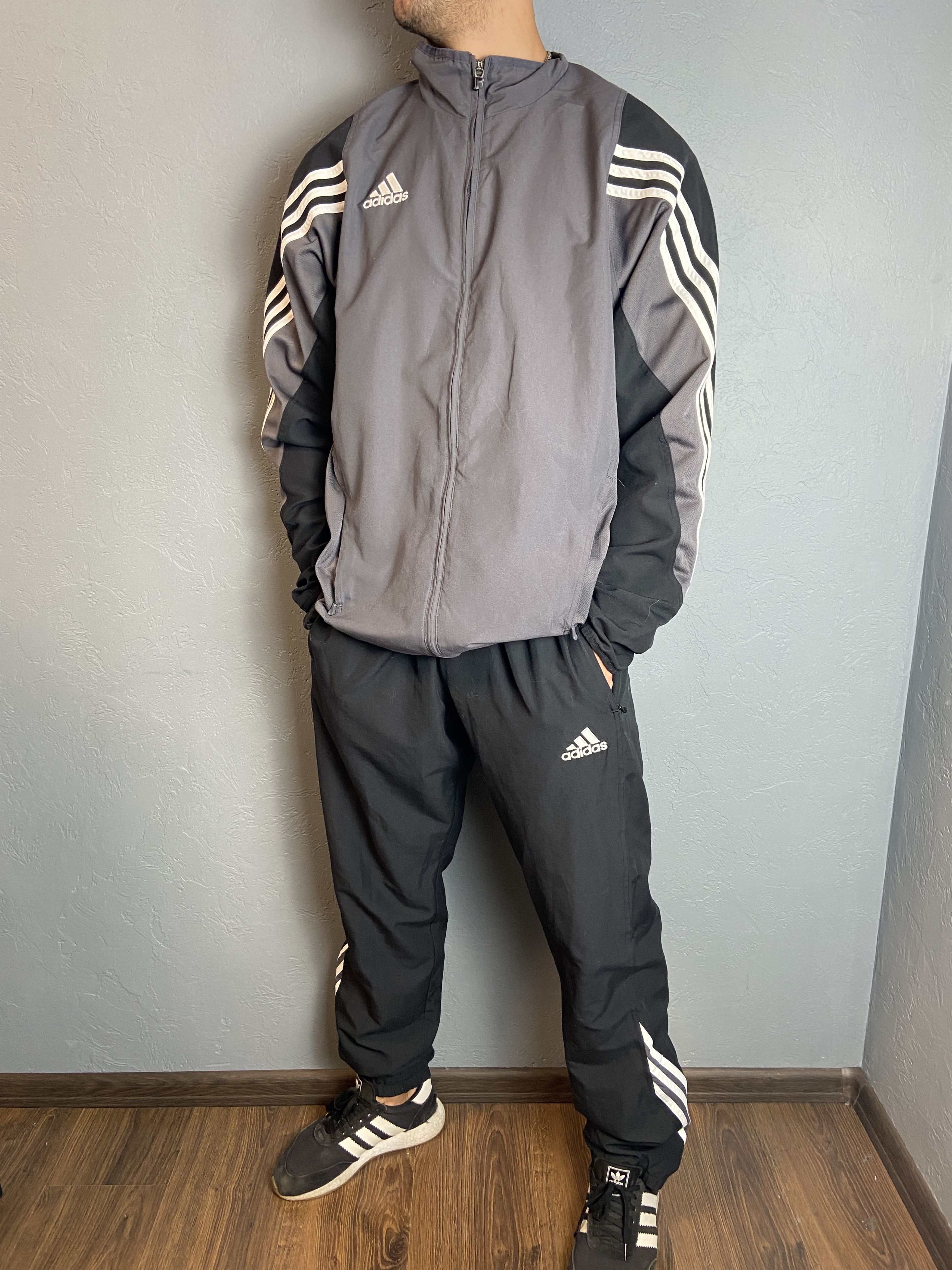 Adidas Adidas Vintage Mens Nylon Track Suit Jacket + Pants Gorpcore Size US 34 / EU 50 - 1 Thumbnail
