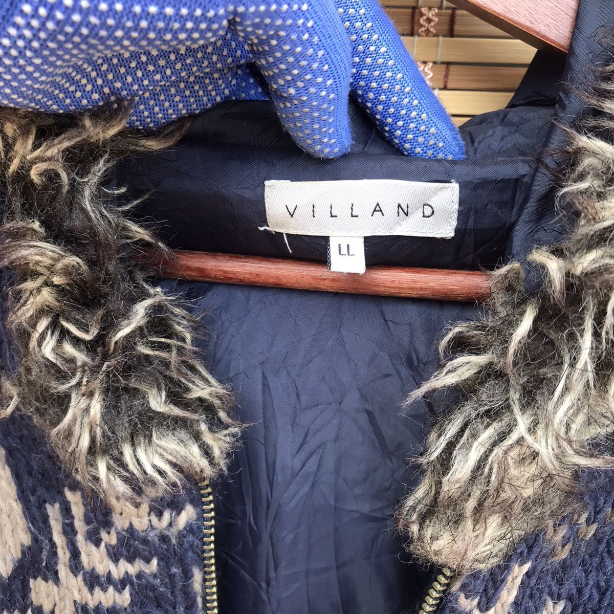 Aran Isles Knitwear × Japanese Brand Villand Knitwear hoodie native novajo motive fur trim Size US XL / EU 56 / 4 - 9 Thumbnail