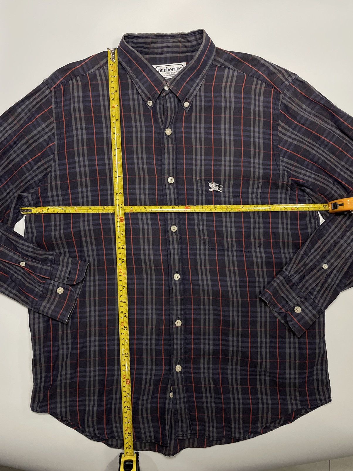 Burberry × Designer × Vintage Vintage 90s Burberrys Nova check plaid button monogram tart Size US M / EU 48-50 / 2 - 7 Thumbnail