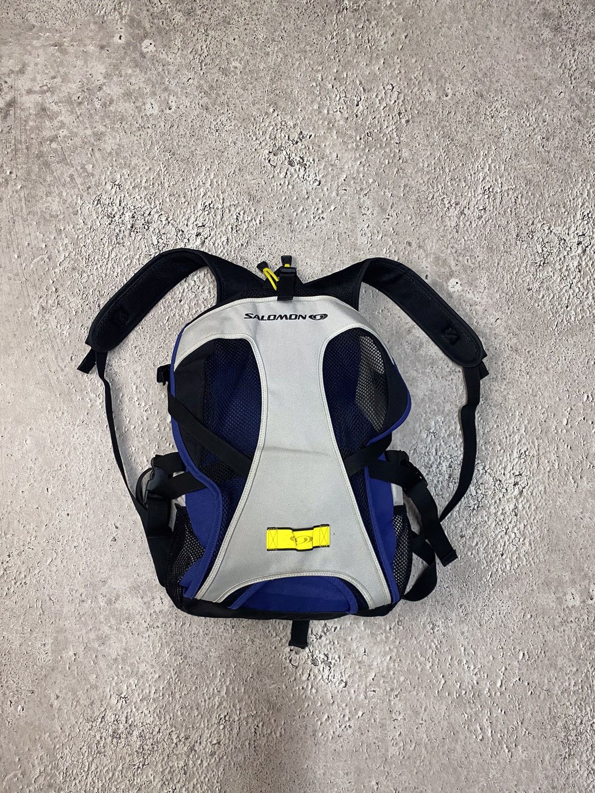 Vintage 90s Salomon Action Backpack Gorpcore Black and Yellow