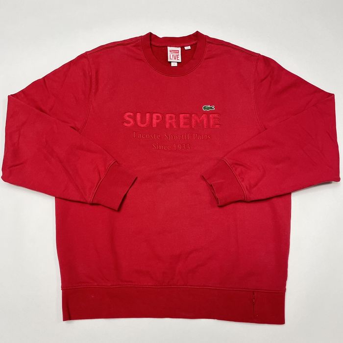 Supreme x lacoste discount crewneck