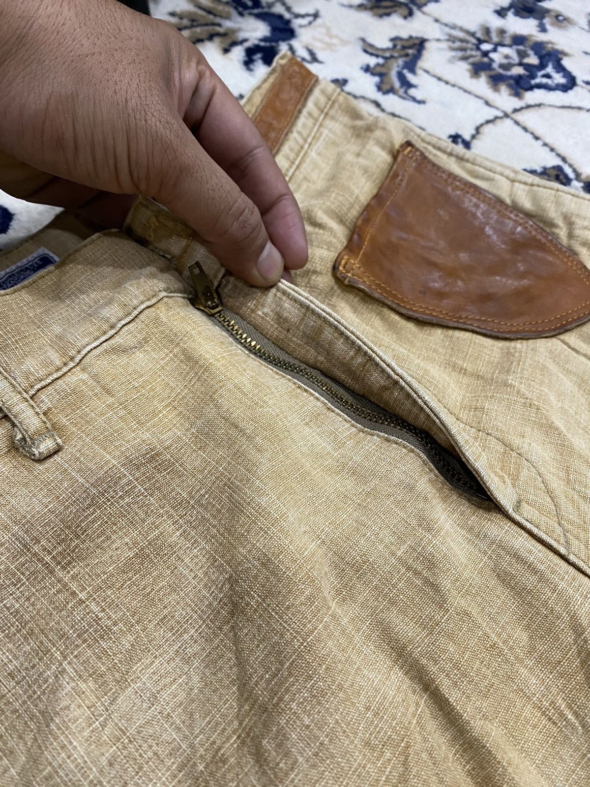Kapital Kapital Kurashiki Leather Patch Pocket Flared Monkey Pants Size US 29 - 12 Thumbnail