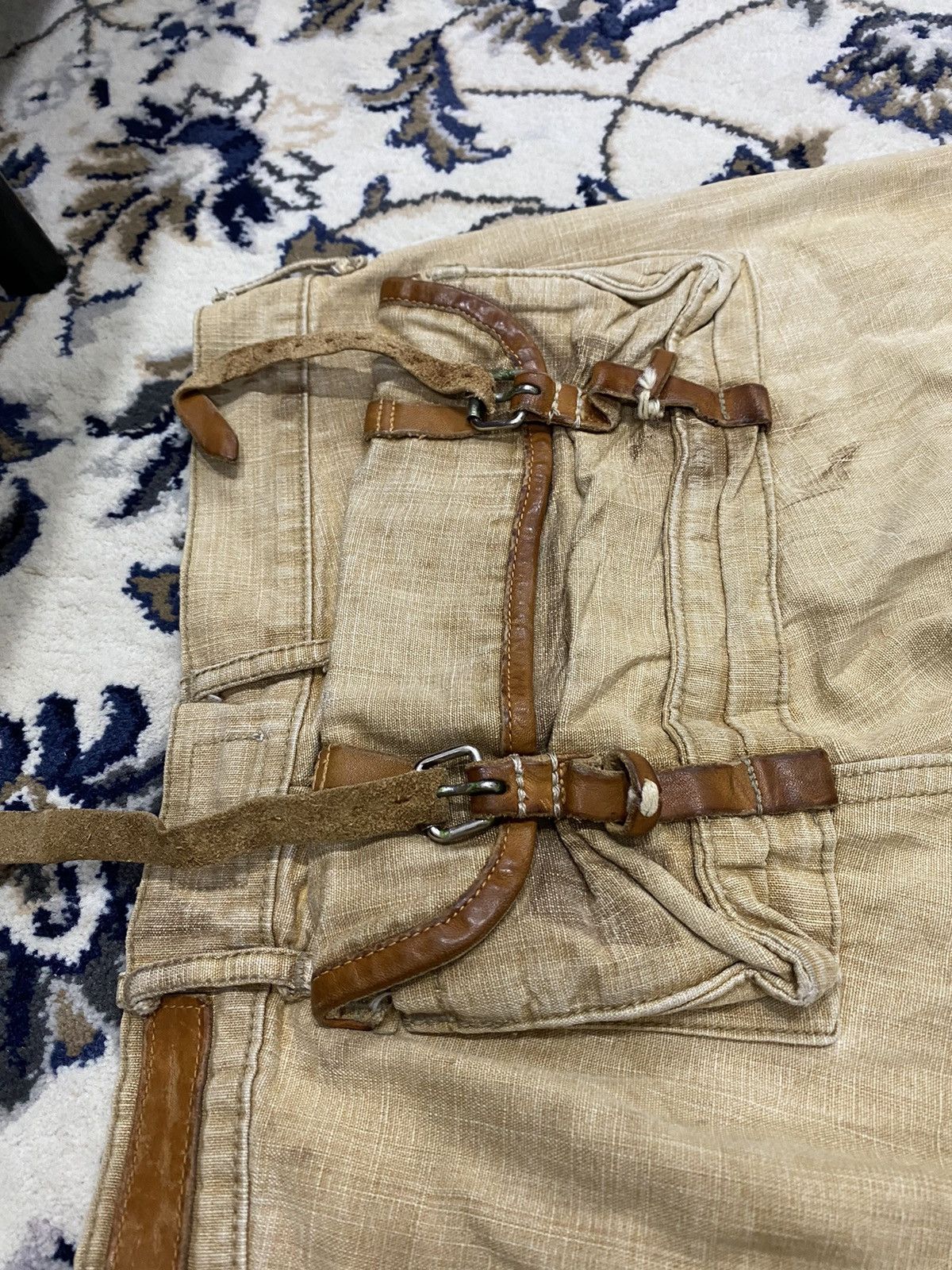 Kapital Kapital Kurashiki Leather Patch Pocket Flared Monkey Pants Size US 29 - 4 Thumbnail
