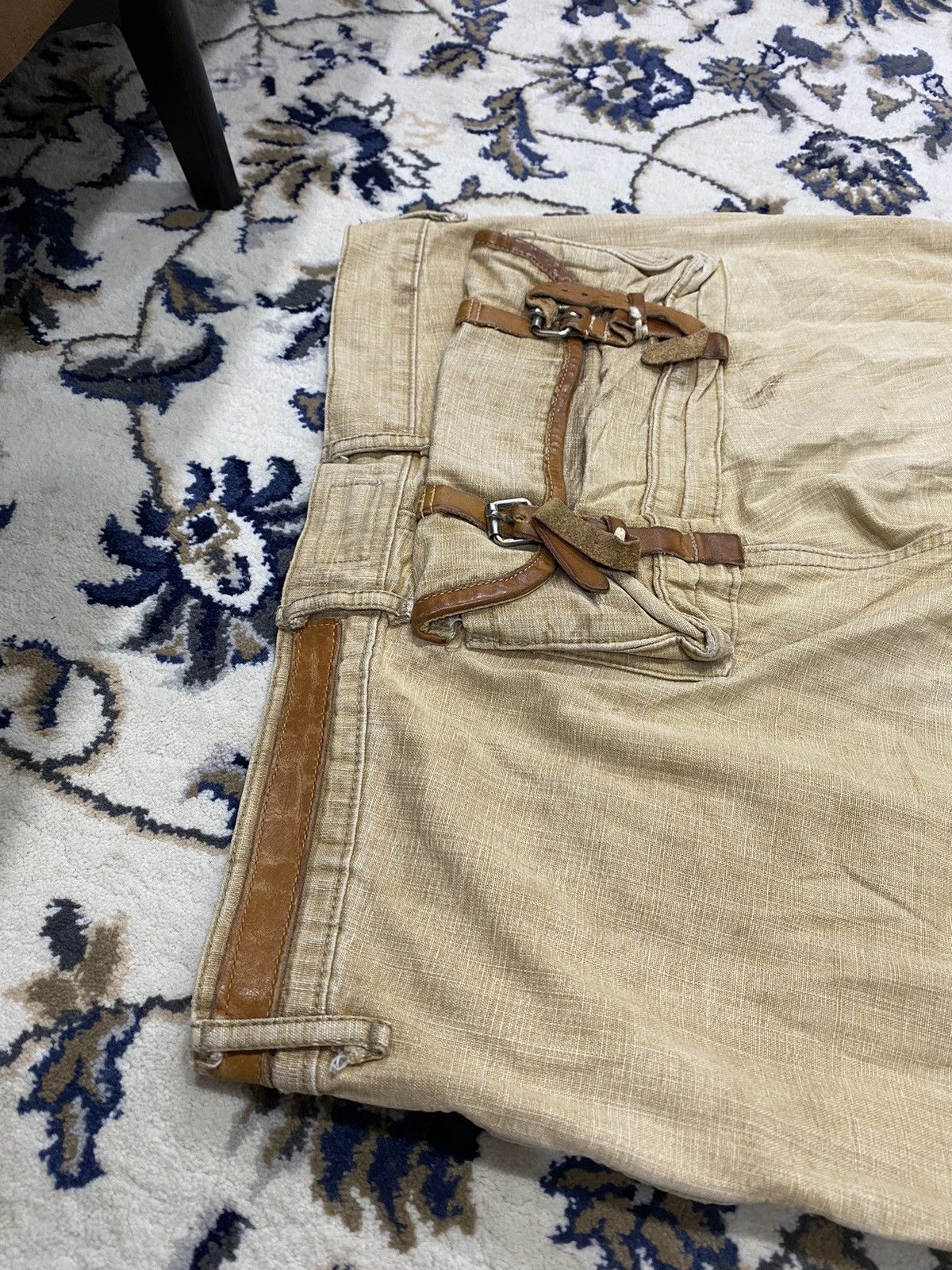 Kapital Kapital Kurashiki Leather Patch Pocket Flared Monkey Pants Size US 29 - 15 Thumbnail