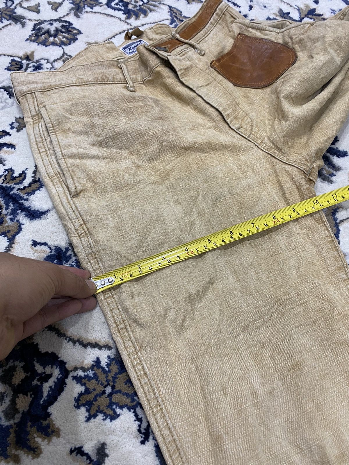Kapital Kapital Kurashiki Leather Patch Pocket Flared Monkey Pants Size US 29 - 21 Thumbnail