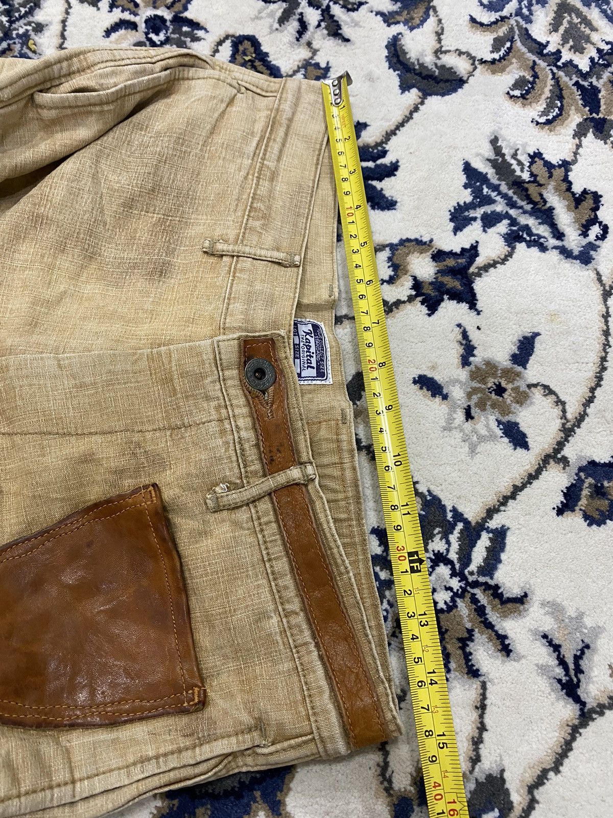Kapital Kapital Kurashiki Leather Patch Pocket Flared Monkey Pants Size US 29 - 23 Thumbnail
