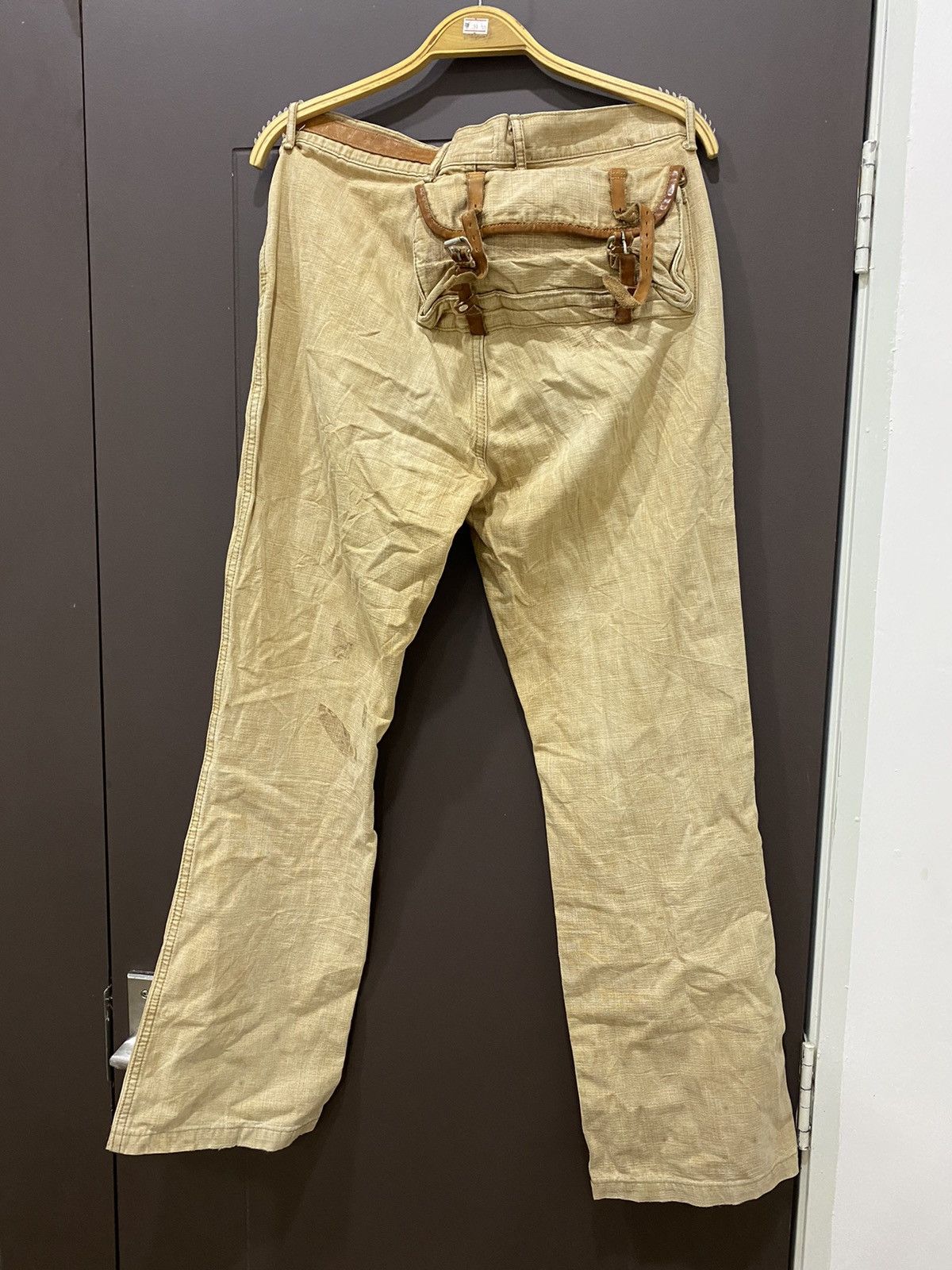 Kapital Kapital Kurashiki Leather Patch Pocket Flared Monkey Pants Size US 29 - 25 Thumbnail