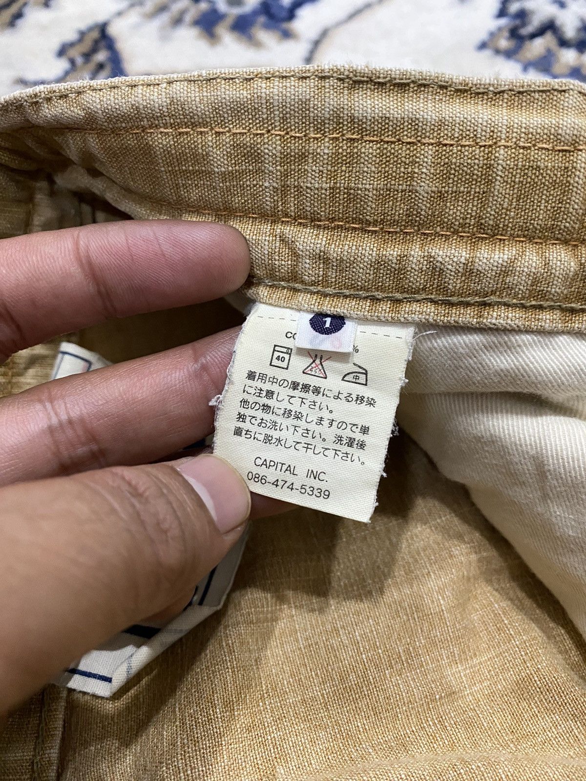 Kapital Kapital Kurashiki Leather Patch Pocket Flared Monkey Pants Size US 29 - 9 Thumbnail