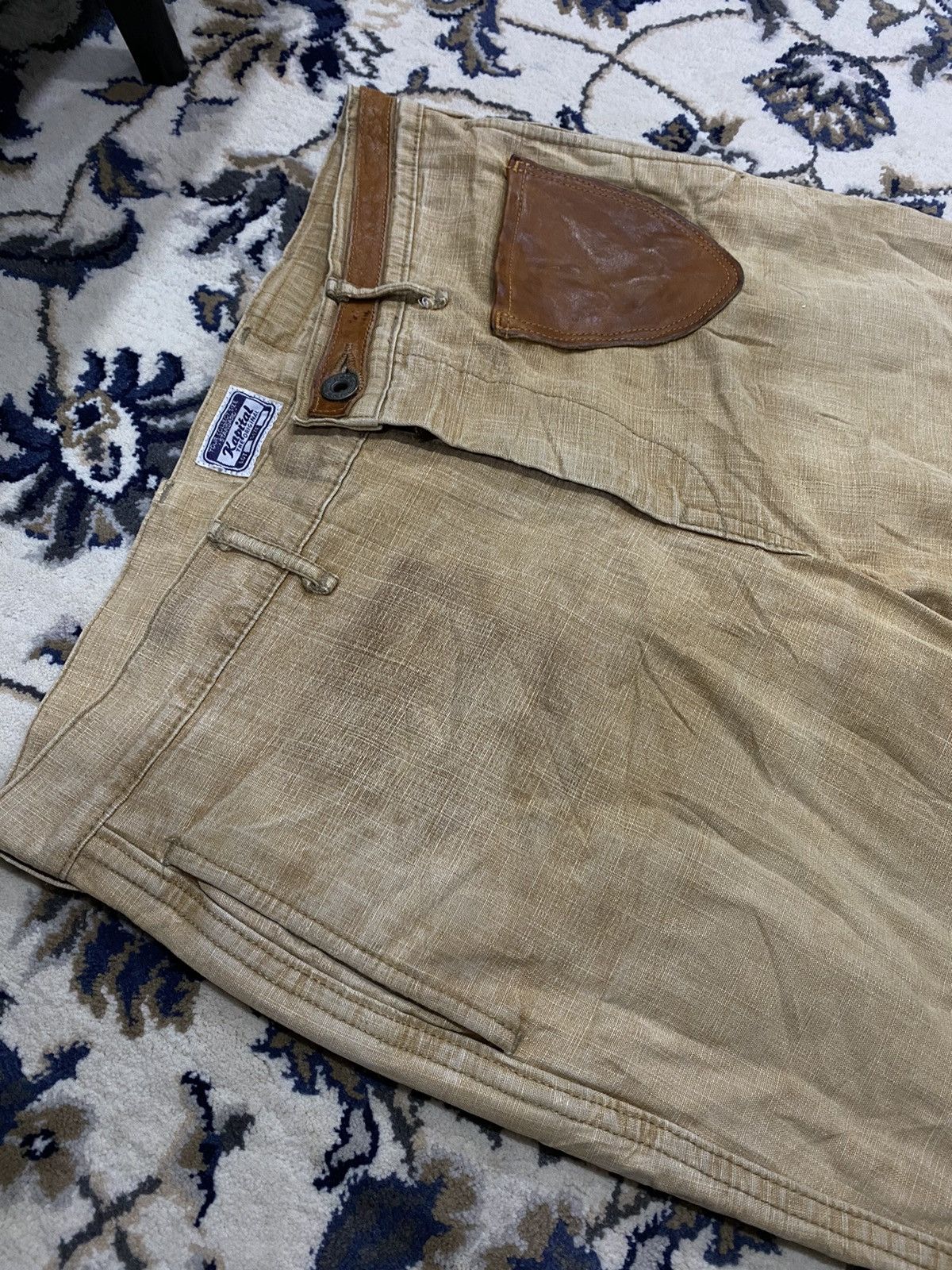 Kapital Kapital Kurashiki Leather Patch Pocket Flared Monkey Pants Size US 29 - 8 Thumbnail