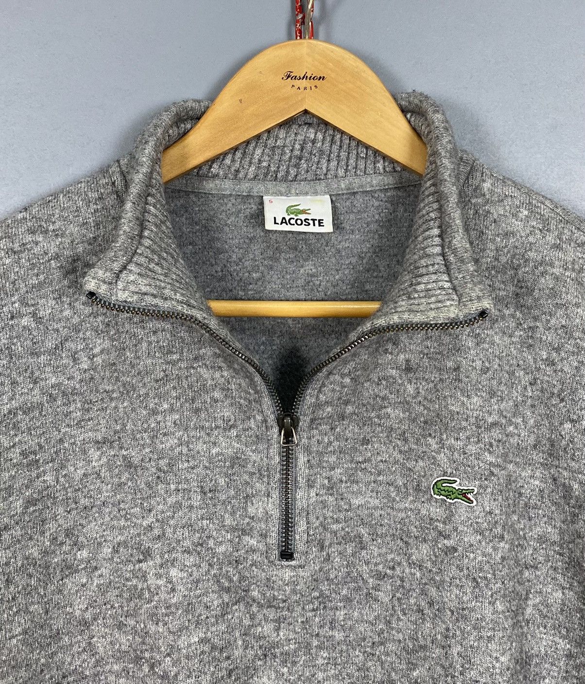 Lacoste Lacoste Jumper 1/4 Zip Sweater Pullover Grey Casual classic Size US L / EU 52-54 / 3 - 3 Thumbnail