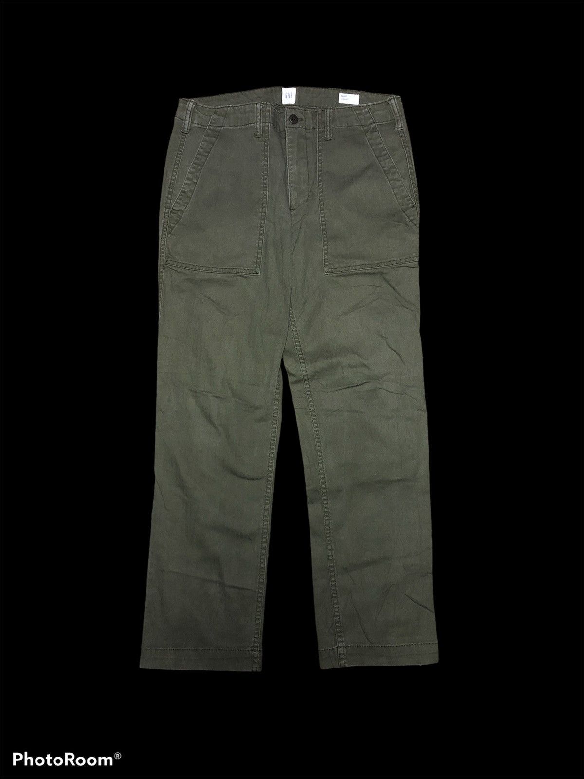 Gap GREEN ARMY GAP BAKERPANTS HERRING BONE TWILL Size US 32 / EU 48 - 1 Thumbnail
