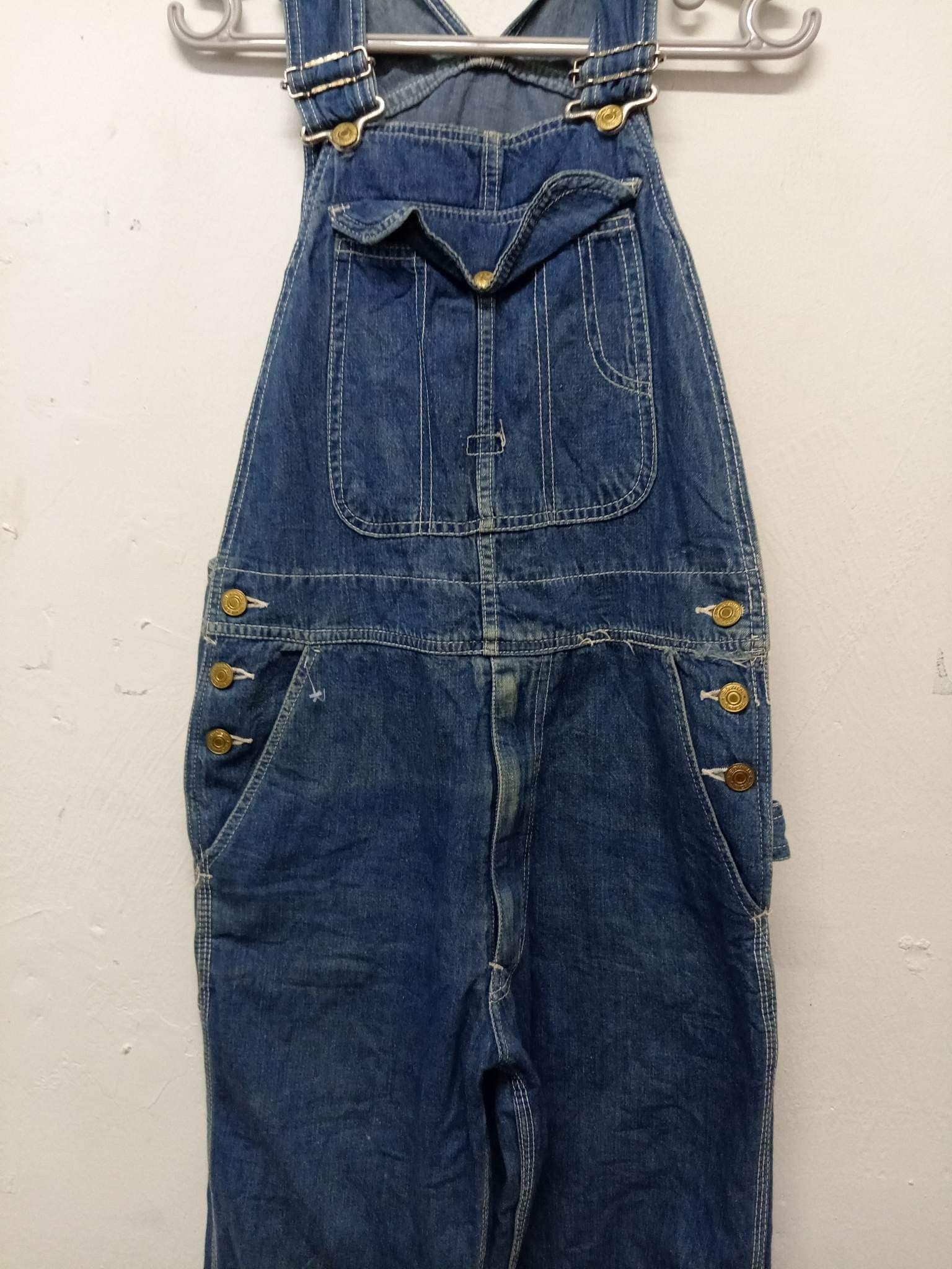 Vintage EDWIN ONE‐O‐ONE DENIM OVERALL 38 VTG EDWIN JAPAN 101 ONE O ONE DENIM DUNGAREES USA WORKWEAR