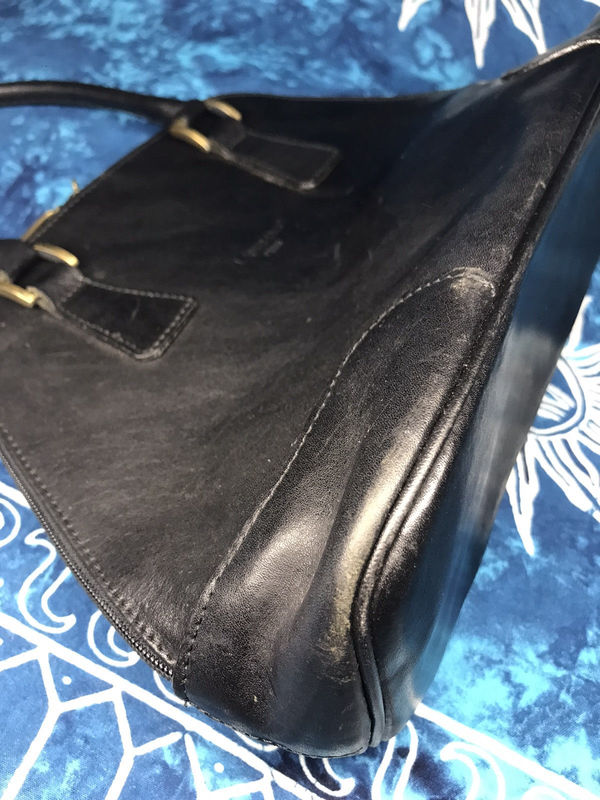 Leather Vintage Tote Bags Lanchas Paris Black Leather Size ONE SIZE - 8 Thumbnail