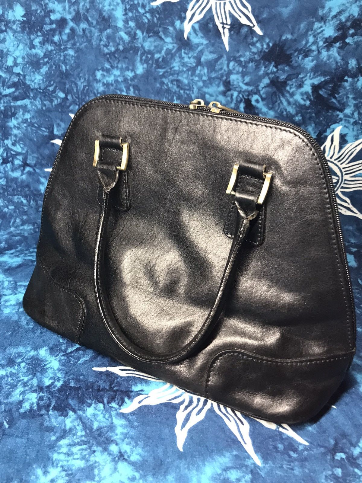 Leather Vintage Tote Bags Lanchas Paris Black Leather Size ONE SIZE - 3 Thumbnail