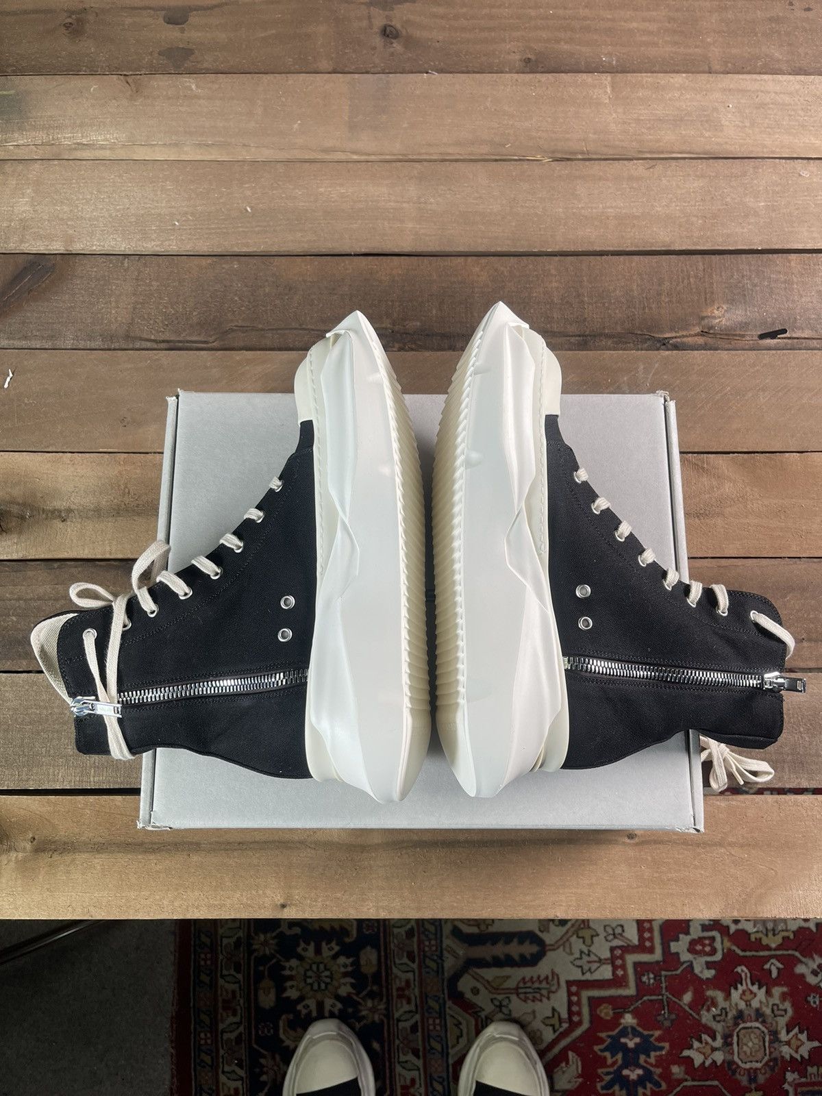 Rick Owens × Rick Owens Drkshdw Rick Owens DRKSHDW Abstract High 'Black Milk' Size US 10 / EU 43 - 6 Thumbnail