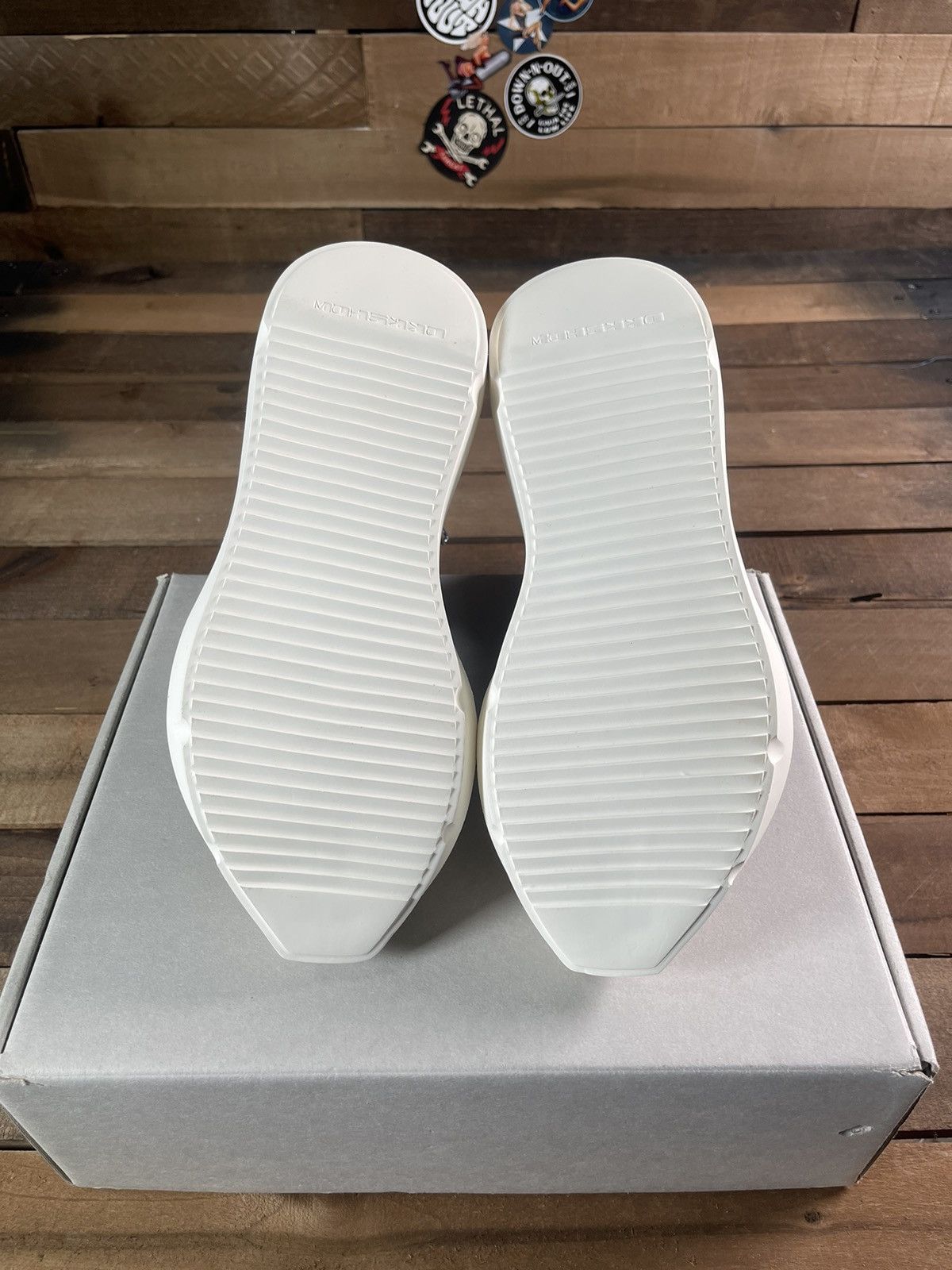 Rick Owens × Rick Owens Drkshdw Rick Owens DRKSHDW Abstract High 'Black Milk' Size US 10 / EU 43 - 4 Thumbnail