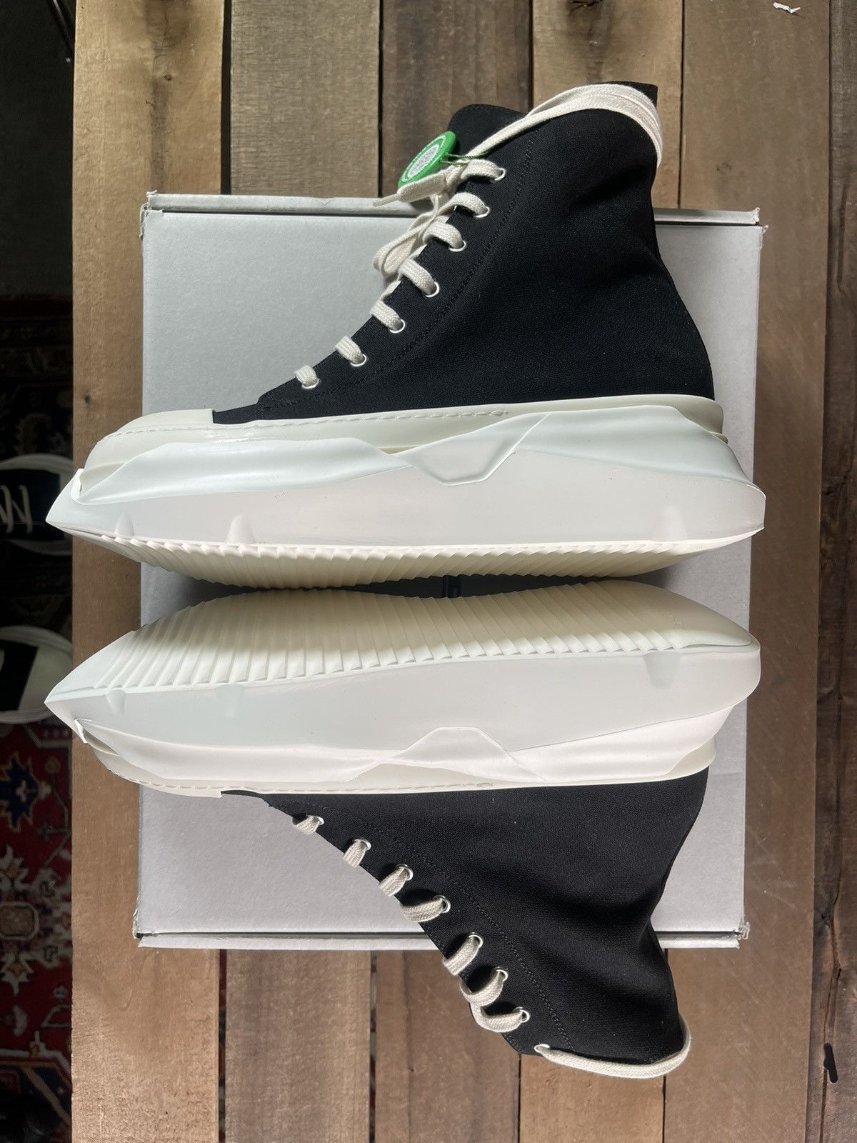 Rick Owens × Rick Owens Drkshdw Rick Owens DRKSHDW Abstract High 'Black Milk' Size US 10 / EU 43 - 5 Thumbnail