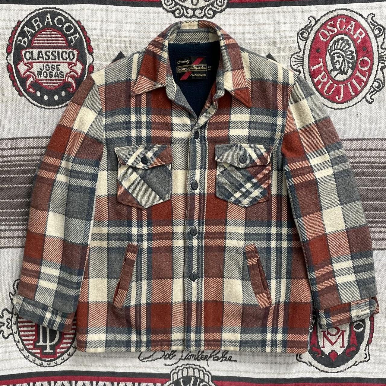 Vintage 70s Sears CPO Flannel Shirt Jacket