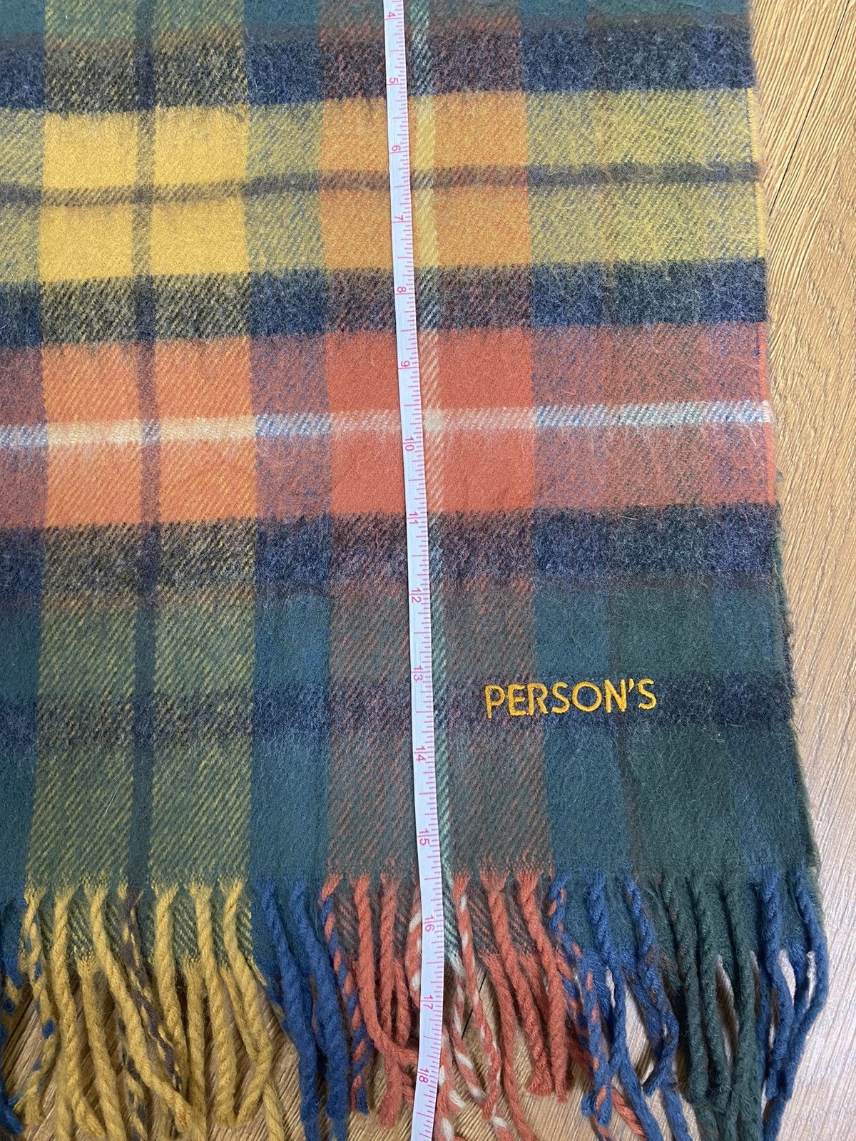 PERSON'S Person's Green Novacheck Scarf Muffler Wool Size ONE SIZE - 5 Thumbnail