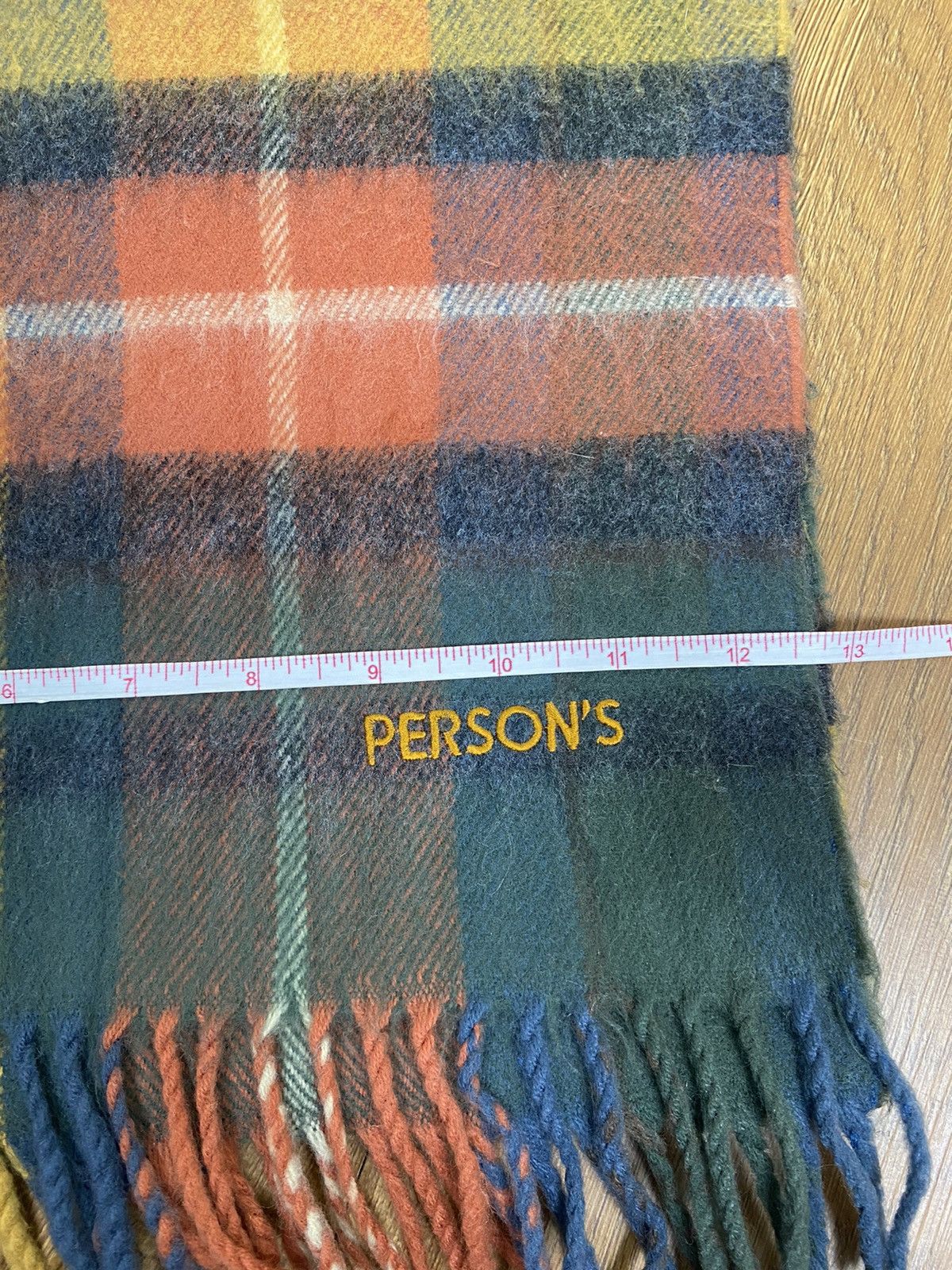 PERSON'S Person's Green Novacheck Scarf Muffler Wool Size ONE SIZE - 4 Thumbnail