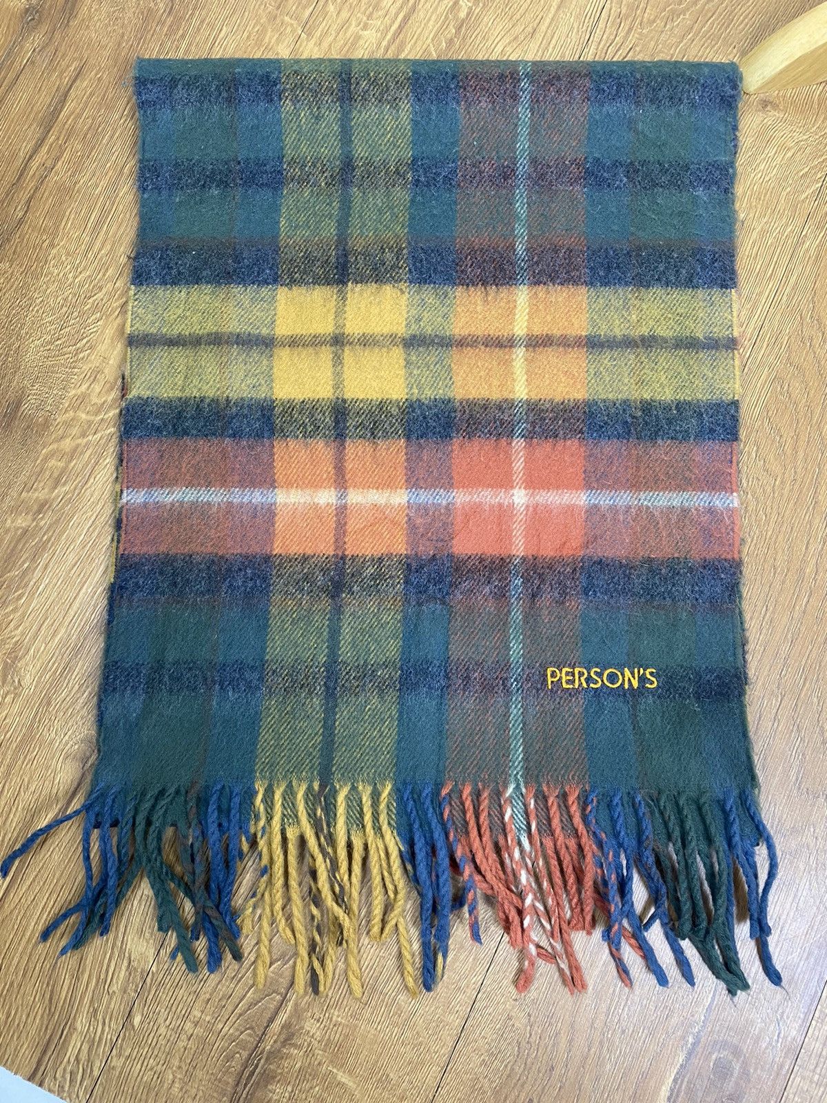 PERSON'S Person's Green Novacheck Scarf Muffler Wool Size ONE SIZE - 3 Thumbnail