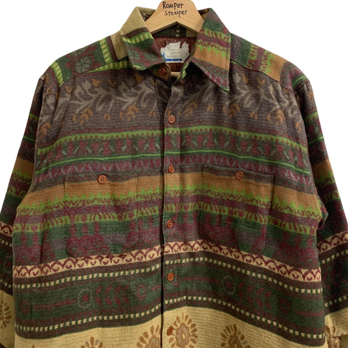 Vintage Floral Jacquard Wool Button Jacket Size US S / EU 44-46 / 1 - 2 Thumbnail