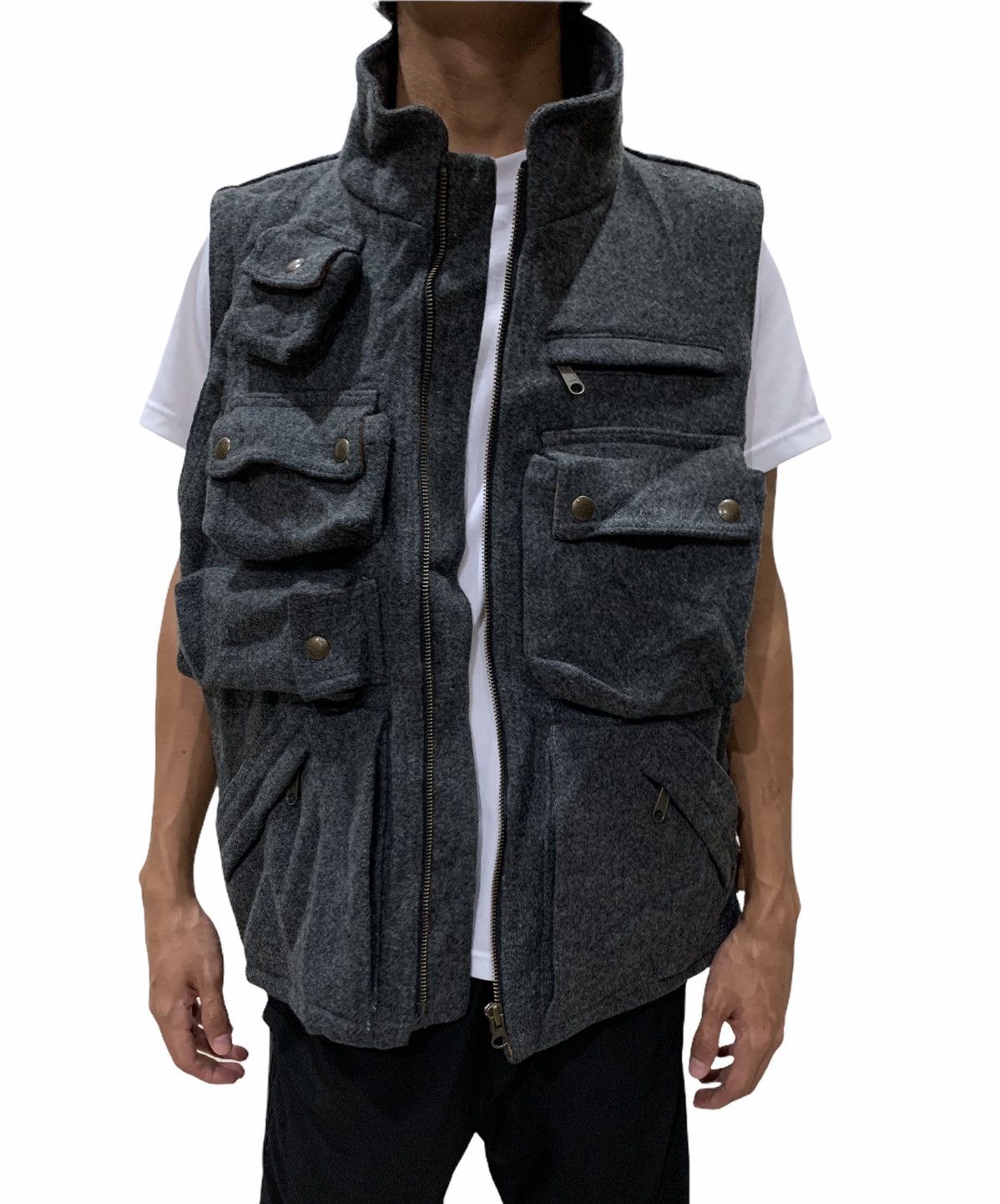 Japanese Brand Aigle Wool Multipocket Tactical Vest Size US L / EU 52-54 / 3 - 7 Thumbnail