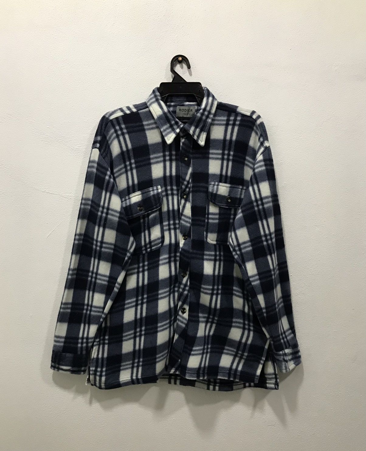 image of Vintage Rodier Shirt Button Ups in Grey, Men's (Size Large)