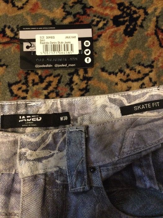 Jaded London Rare Jaded London Denim Patchwork Printed Skate Jeans