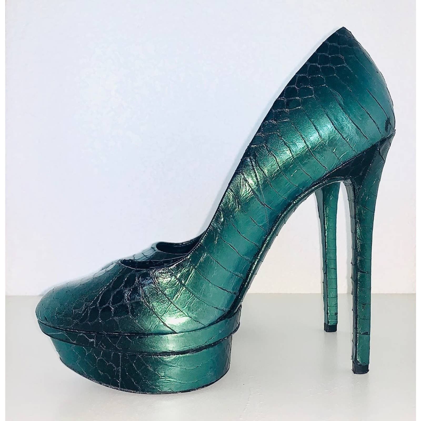 Brian Atwood Snakeskin Platforms